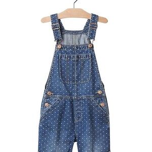 GAP Kids Polka Dot Denim Overalls